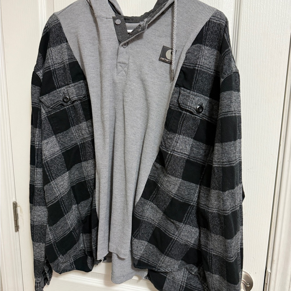 Carhartt Black and Gray Casual Button Down Shirt
